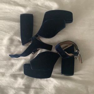 Velvet Platform Heels